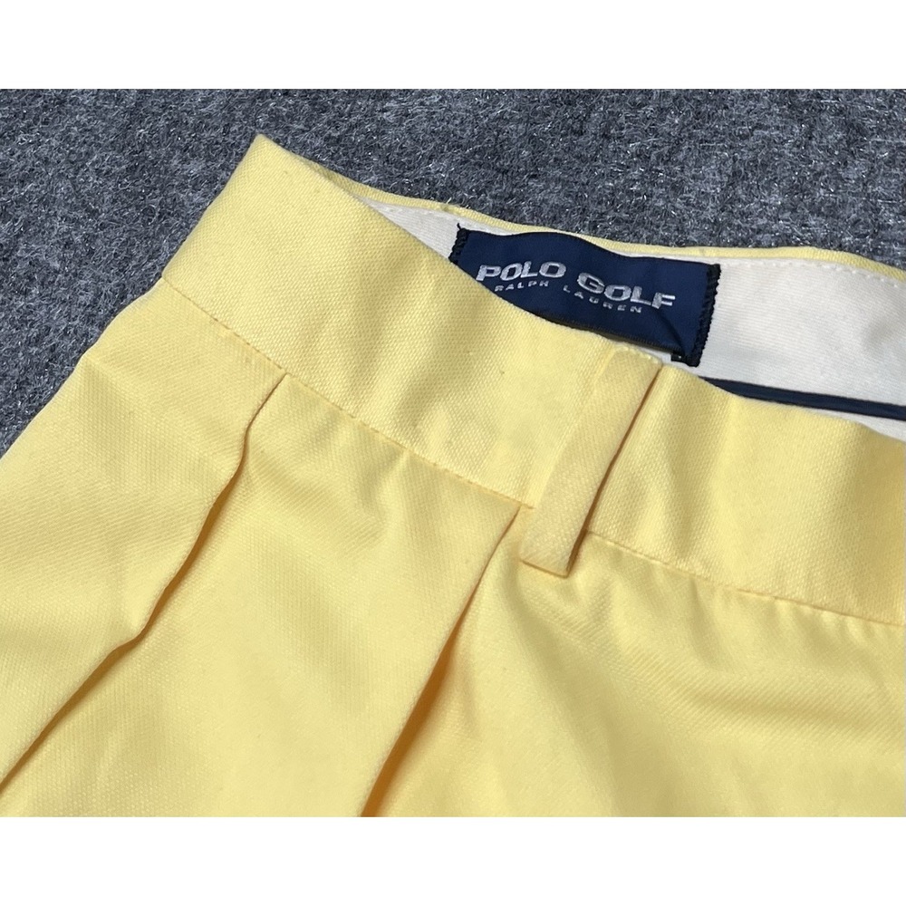VTG Polo Golf Ralph‎ Lauren Shorts Men medium Chino Plated Preppy Cotton Yellow